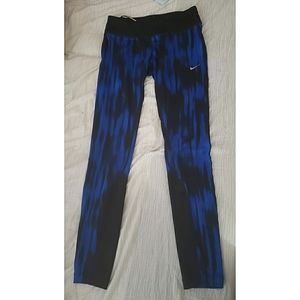 Nike Blue and Black Running Leggings